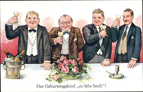 Ak Glückwunsch Geburtstag, Geburtstagskind es lebe hoch