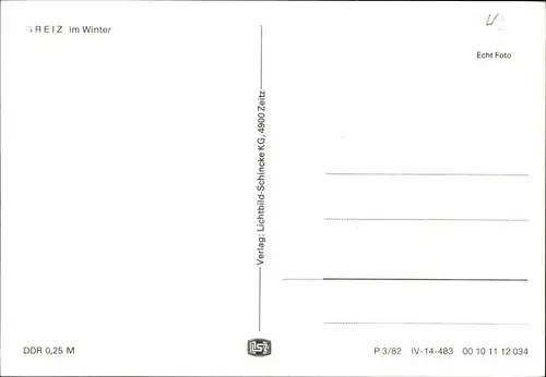 Ak Greiz im Vogtland, Winteransicht