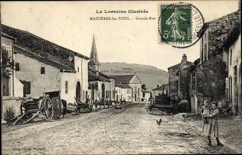 Ak Maizières Meurthe et Moselle, Grande Rue