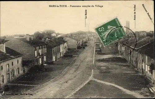 Ak Mars la Tour Lothringen Meurthe et Moselle, Gesamtpanorama des Dorfes, Das Rathaus