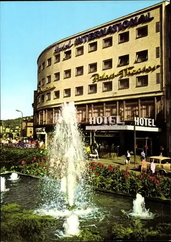 Ak Jena in Thüringen, Hotel International, Springbrunnen