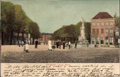 Ak Deventer Overijssel Niederlande, Groote Markt