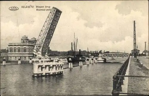 Ak Selzaete Zelzate Ostflandern Belgien, Neue Brücke