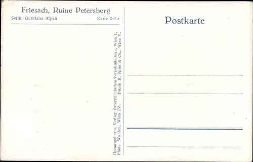 Ak Friesach in Kärnten, Ruine Petersberg