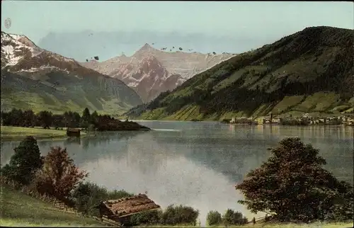 Ak Zell am See in Salzburg, Panorama, Kitzsteinhorn