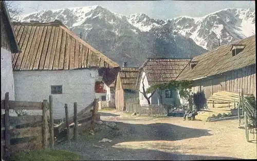 Ak Schneebergdörfl Niederösterreich, Dorfmotiv