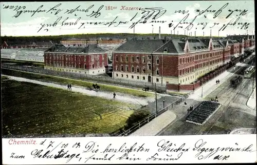 Ak Chemnitz in Sachsen, 181er Kaserne