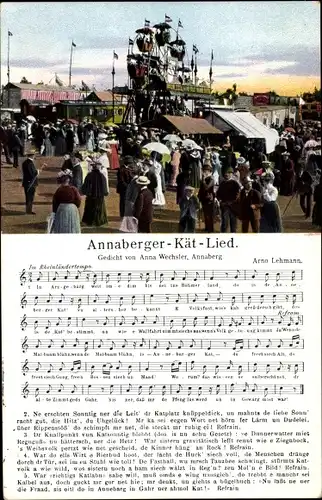 Lied Ak Annaberg Buchholz im Erzgebirge, Annaberger Kät Lied von Anna Wechsler, Karussell