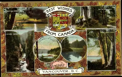 Wappen Ak Vancouver British Columbia Kanada, Stanley Park, Canyon