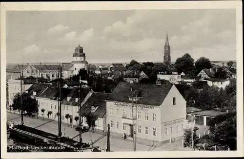 Ak Ueckermünde in Vorpommern, Haffbad, Panorama, Sozialversicherungskasse