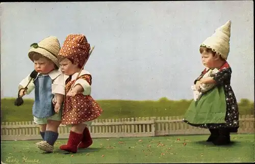 Ak Käthe Kruse Puppen, Abmarsch zur Front