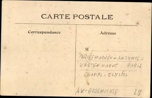 Ak Paris VIII., Champs Elysées, Börse für Briefmarken und Ansichtskarten, Händler