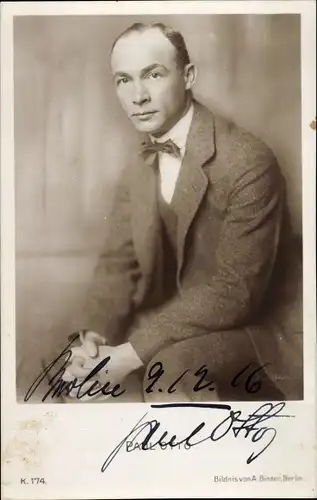 Ak Schauspieler Paul Otto, NS-Opfer, Portrait, Autogramm
