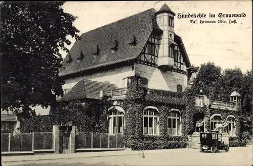 Ak Berlin Wilmersdorf Grunewald, Restaurant Hundekehle