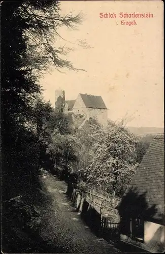 Ak Scharfenstein Drebach im Erzgebirge Sachsen, Schloss Scharfenstein