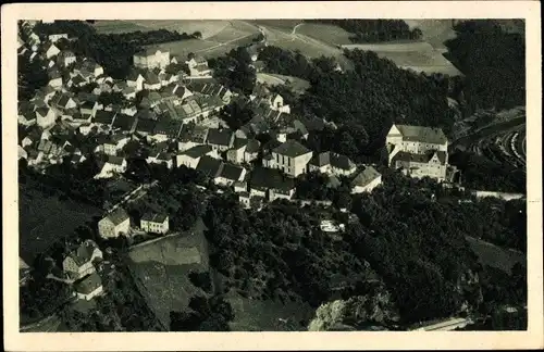 Ak Wolkenstein im Erzgebirge, Fliegeraufnahme, Totalansicht