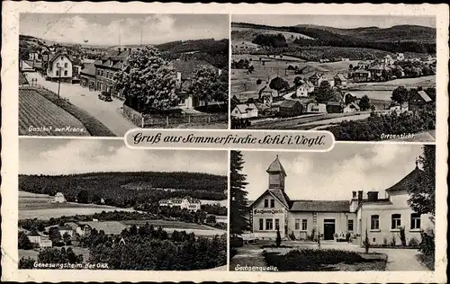 Ak Sohl Bad Elster im Vogtland, Gasthof zur Krone, Genesungsheim, Sachsenquelle