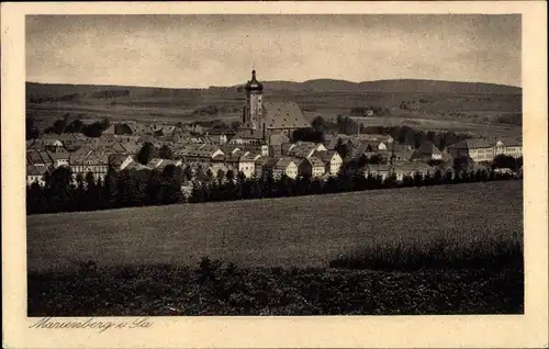 Ak Marienberg im Erzgebirge Sachsen, Panorama, Kirche