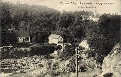 Ak Rauenstein Lengefeld im Erzgebirge Sachsen, Schloss Rauenstein, Gasthof Schloss Rauenstein
