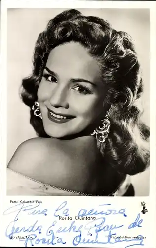 Ak Schauspielerin Rosita Quintana, Portrait, Autogramm