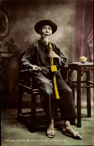 Ak 98 Jahre alter Chinese mit Opium-Pfeife