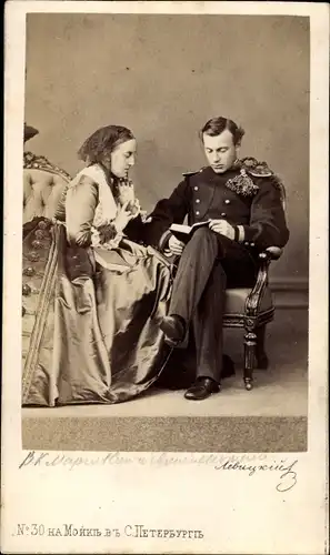 CdV Großfürst von Russland, Maria Nikolaewna, Evgeni Maximilianowitsch, Portrait, um 1870