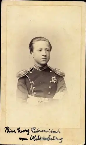 CdV Prinz Georg Petrowitsch von Oldenburg, Portrait, Uniform, um 1870