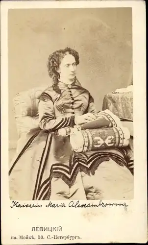 CdV Russischer Adel, Kaiserin Maria Alexandrowna, Portrait, um 1870