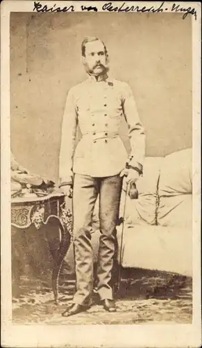 CdV Kaiser Franz Josef I. von Österreich-Ungarn, Standportrait, um 1870