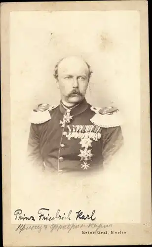 CdV Prinz Friedrich Karl von Preußen, Portrait, um 1870