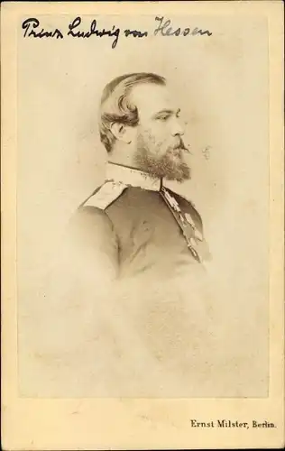 CdV Prinz Liudwig von Hessen, Portrait, um 1870