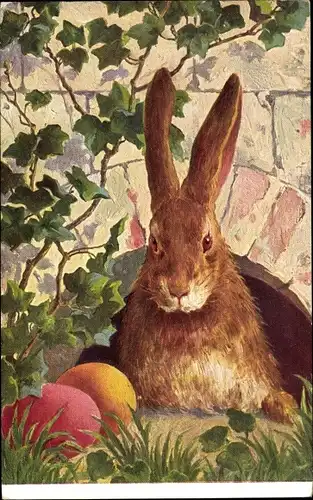 Ak Frohe Ostern, Osterhase, Ostereier