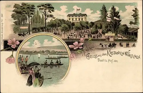 Litho Berlin Zehlendorf Nikolassee, Beelitzhof, Kastanienwäldchen