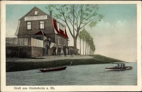 Ak Gimbsheim am Rhein, Restauration Zur Rheinüberfahrt
