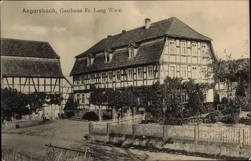 Ak Angersbach Wartenberg in Hessen, Gasthaus Fr. Lang Wwe.
