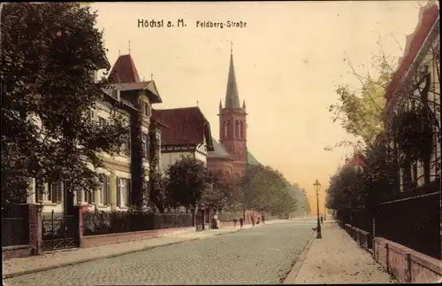 Ak Höchst Frankfurt am Main, Feldbergstraße, Kirche