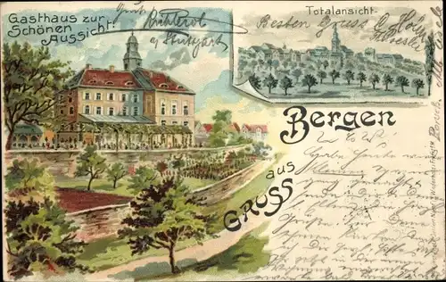 Litho Bergen Frankfurt am Main, Gasthaus zur schönen Aussicht