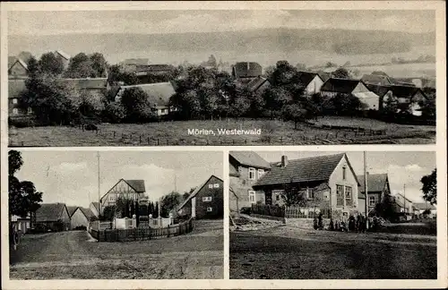 Ak Mörlen im Westerwald, Gesamtansicht, Straßenpartie