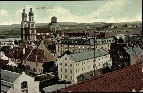 Ak Kempten im Allgäu Schwaben, Stadtansicht, Kirche