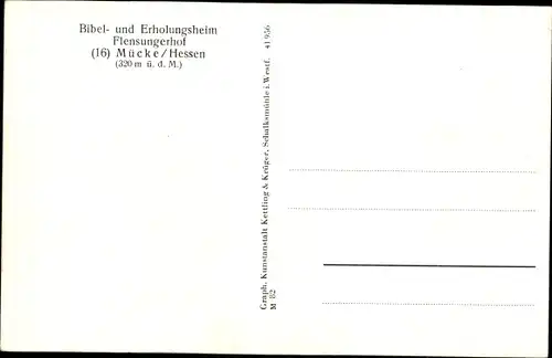 Ak Mücke in Hessen, Bibel- und Erholungsheim Flensungerhof