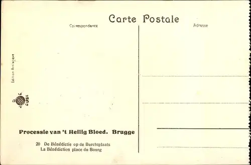 Ak Bruges Brügge Flandern Westflandern, Processie van't Heilig Bloed, Benedictie oo de Burchtplaats