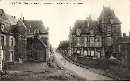 Ak Crèvecoeur le Grand Oise, Das Schloss, Die Farm