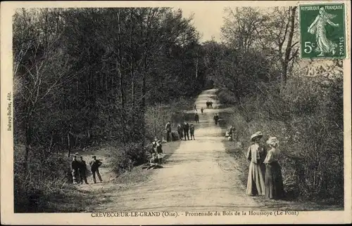 Ak Crèvecoeur le Grand Oise, Promenade du Bois de la Houssoye, Die Brücke