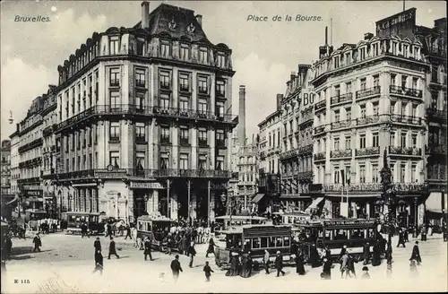 Ak Brüssel Brüssel, Place de la Bourse