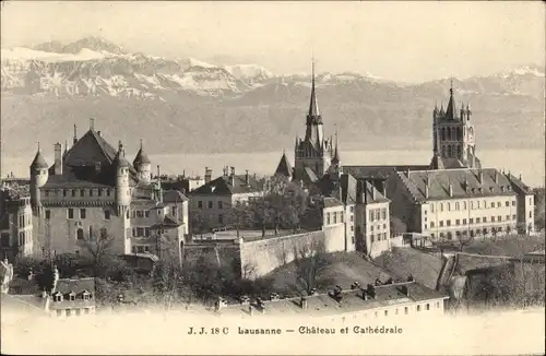 Ak Lausanne Kanton Waadt, Schloss, Kathedrale