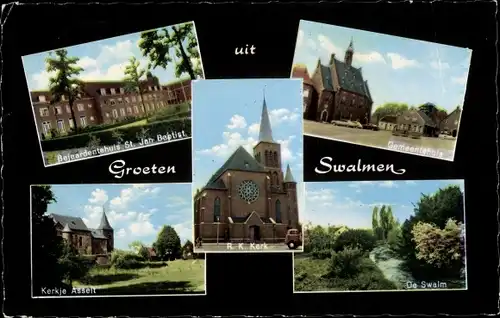 Ak Swalmen Roermond Limburg Niederlande, Kirche Asselt, Rathaus, De Swalm