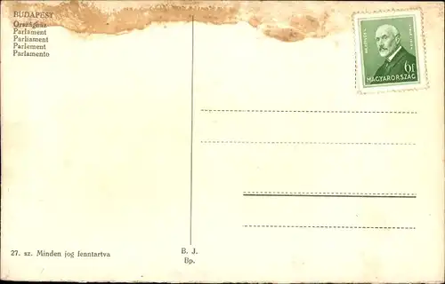 Ak Budapest Ungarn, Parlament