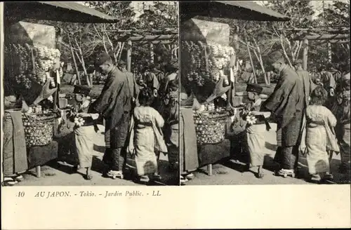 Stereo Ak Tokio Präf. Tokio Japan, Parkanlage, Japaner