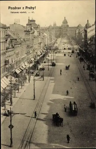 Ak Praha Prag Tschechien, Blick auf die Straße