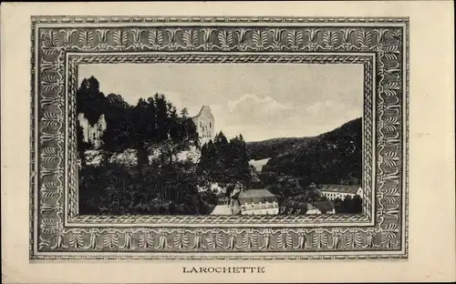 Passepartout Ak Larochette Fels Luxembourg, Teilansicht